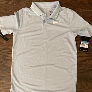 NWT!  NIKE Polo shirt Soft blue-gray color, M boys